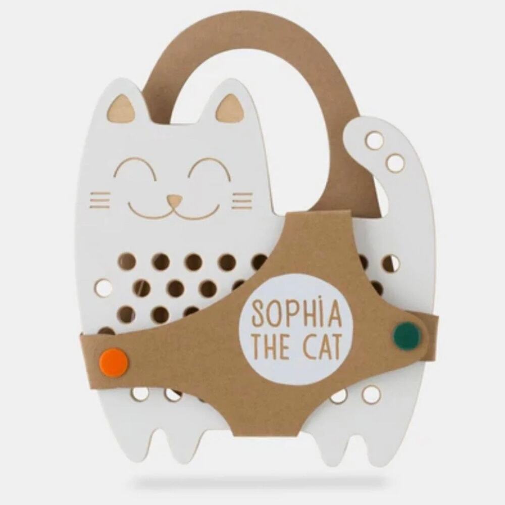 NEW Milin Sophia Cat Wooden Lacing Toy, NWT